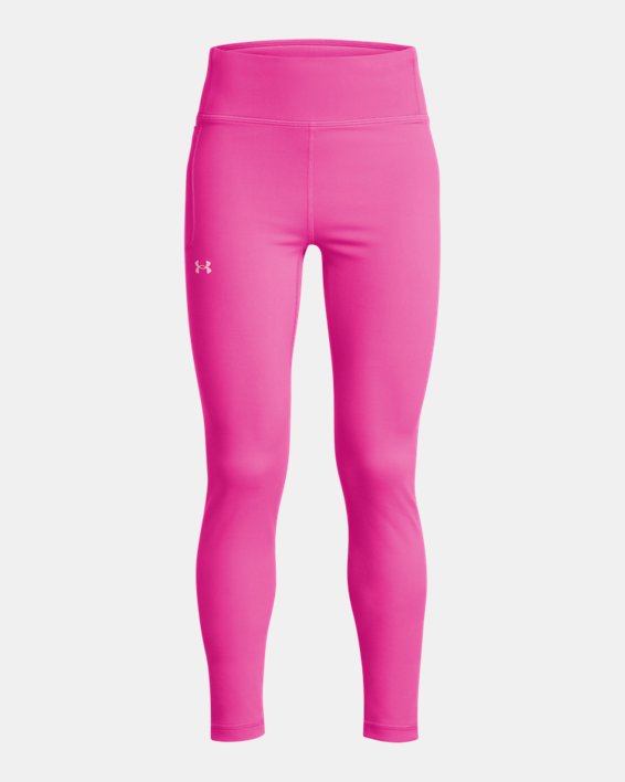 Girls' UA Motion High Rise Ankle Leggings in Pink image number 0